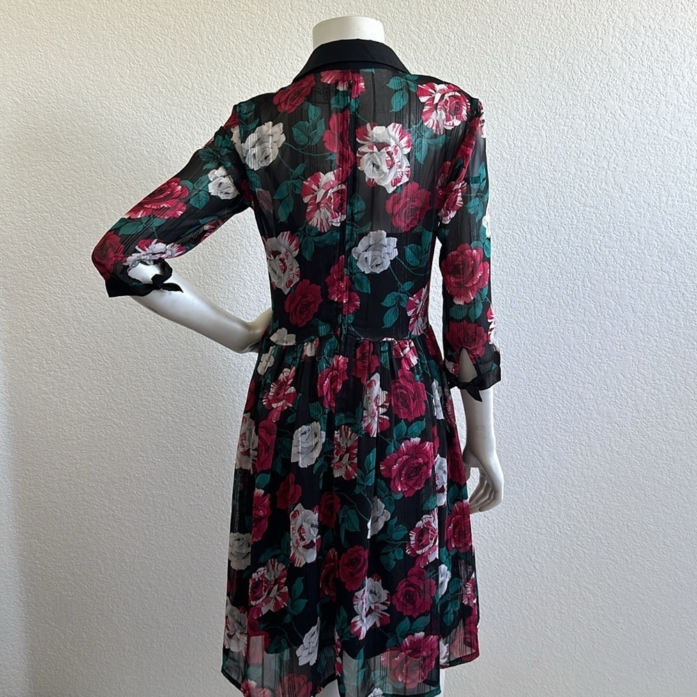Hell Bunny Bed Of Roses Dress Black - Picture 8 of 10